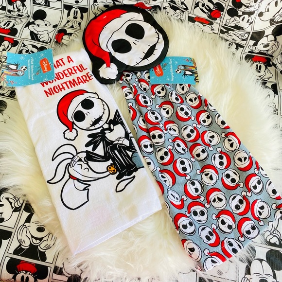 Disney Other - Nightmare before Christmas 2 pack towels and Jack face hanging towel.